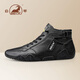 Ram Martin boots men's shoes for autumn and winter new soft sole wear-resistant high-top leather boots for men plus velvet warm men's casual cotton shoes for men black four-season model [top layer cowhide 9929] 38 (240mm)