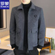 ROMON woolen woolen jacket men's short autumn and winter new lapel woolen men's thickened warm casual jacket gray H856 M90-115Jin Jin equals 0.5 kg