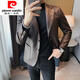 Pierre Cardin international brand high-quality leather clothing men's autumn and winter new slim leather jacket outer light luxury suit leather clothing black M