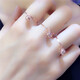 Baozha ladies 14K color gold real gold ring with beads design purple gold 585 gold 14K rose gold temperament ladies size 10