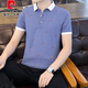Pierre Cardin Kurzärärmelte Herren-T-Shirt Polo Basishemd 2024 Neues Herren-Revers Casual Kurzärmer T-Shirt Herren Top 683 Ash 4xl
