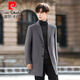 Pierre Cardin high-end woolen coat men's mid-length winter thickened woolen coat slim double-sided sheep. cashmere windbreaker light brown XL