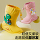 Mu Meng children's rain boots boys and girls waterproof three-dimensional baby anti-slip wear-resistant cartoon rain boots excavator dinosaur 16 sizes
