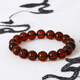 Famous Amber Family Blood Amber Bracelet Women's Natural Amber Single Circle Bead Maroon Bracelet Birthday Gift About 11+mm