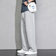 Foss Phil裤子男士秋冬季百搭直筒裤垂感阔腿裤宽松运动休闲裤206灰色2XL