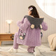 
Autumn and winter style girls pajamas for girls in winter plus velvet thickened coral velvet three-layer cotton girls home clothes for junior high school students MQ 6629 Women's style XL (170CM recommended weight 110-130)