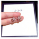 DL 1998 Fat Donglai same style 18K rose gold earrings 2024 new simple silver needle earrings women's fashionable earrings single zircon geometric earrings * rose gold