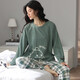 Un pijama de guifensiones para mujeres en otoño e invierno de algodón puro pantalones de manga larga set de dos piezas de dos piezas y otoño nuevo versión coreana lindo dibujos animados dulces fatelas sueltas de talla de talla de talla de talla para el hogar