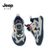 
Jeep Jeep boys spring and autumn children's sneakers soft sole lightweight summer running shoes for girls 2024 new knob button shoes dark blue red [single net] 32 shoes length about 20.5cm