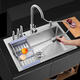 Kayin Kitchen 304 stainless steel hand-drawn thickened single-slot sink package large single-slot washbasin three-hole three-hole thickened 45*40-AA package AA empty