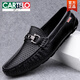 
CARTELO crocodile (CARTELO) men's 2025 new leather spring and autumn men's shoes breathable hollow soft sole one foot pedal driving casual leather shoes trend brown 9905 41 [Standard size of leather shoes]