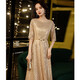Seidler champagne color evening dress for women 2025 new dress high-end wedding dress noble wedding mother wedding banquet dress young gold XL (recommended 116-125 Jin Jin equals 0.5 kg)