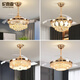 LUNXIYA Crystal Invisible Ceiling Fan Light Living Room Fan Light Dining Fan Light Bedroom Modern Simple Chandelier Zhongshan Lighting YX-825-Gold-diameter 108CM+Three Colors+Remote Control
