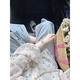 
Geman maternity summer suit fashionable 2025 summer new fashionable and stylish shirt top loose two-piece apricot color floral top + belly-resisting jeans L