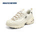 Skechers Little White Bear | Breathable couples heightening thick-soled versatile white shoes for women retro casual dad shoes men's sneakers