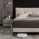 Mousse (de RUCCI) Leather Bed Master Bedroom Soft Covered Large Bed Head Layer Cowhide Wedding Double Beige (Bed + Latex Mattress) 1.8*2m