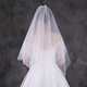 SHANGGE Bridal Proposal Wedding Veil Double-layered Beaded Veil Double-layered Beaded Veil Chinese Valentine's Day Gift High-end Photo Ritual Wedding Veil Double-layered Beaded Hair Comb 60-80cm 1 piece