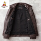 La nouvelle couche supérieure de Scarecrow Veste en cuir authentique en cuir en cuir pour hommes à la veste en cuir slim pour hommes décontracté Businet Bulleuse Men de grande taille de grande taille noir