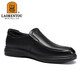 Alter Mann Kopf (Laorentou) Lederschuhe Herrenschuhe Business Casual Schuhe Low Top-Layer Cowhide Leder Hülle Fuß Polyurethan Sohle Slip-resistenter fauler Leute Kick Dad Schuhe La12158 Black 43