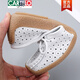 Cartelo echtes Leder -Frauen -Lederschuhe weiche Leder weiche Sohle Mutterschuhe Rindfleisch Sehnen Sohle alte Peking -Stoff Schuhe Frauen Sommer Hollow Casual Shoes 688 Grau (flach) 37