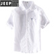 
JEEP SPIRIT men's linen short-sleeved shirt linen men's fashion casual cotton linen shirt summer top white 9711 with pockets on chest 4XL