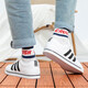 Chaussures officielles adidas Chaussures masculines Nouveau-style de printemps masculines Toile résistante à l'usure de la mode Low top-usure de sport décontractée GW8373 / Surface en cuir / blanc 41