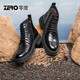 Botas de Martin Zero en invierno Nuevo Lace-up negro más Velvet Botas de cuero cálido Botas gruesas Suelas al aire libre Negro 40 40