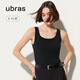 Ubras simple spaghetti straps slim fit vest with suspenders base rib high elastic soft breathable inner wear white L