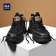 Heilan House HLA Men's Shoes Versatile Outdoor Workwear Leather Shoes Men's Mid-top Trendy Casual Shoes Men F339 Black 42