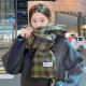 Die Atmosphäre von Guiqi ist ein weißer Schal für Frauen im Winter Korean Retro Plaid SHALN eingedickt und warm Sternselbe Schal für Winterplaidschal [Grüne Girlande] [Grüne Garland]