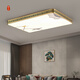 Qianzhang Lamp New Chinese Style Full Copper LED Ceiling Lamp Bedroom Living Room Headlight Study Room Tea Room Zen 2024 New Chinese Style Round 30cm Lotus Rhyme Great Wall 24W