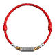 Tibetan silver six-character mantra for couples, red rope bracelet and anklet, good luck for men and women, Tibetan colorful braided bracelet for gift, safe red and silver six-character mantra bracelet