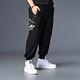 NanYUQIU) Large size casual pants for men with fat plus size loose sports casual pants for spring and summer fat guy tying pants trendy fat man 200 72152 4XL Recommended 200-220Jin [Jin equals 0.5 kg]