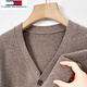 
Tommy Hee Kelly 100% Wool Knit Cardigan Men's Fall Middle-aged Father High-end Fashion Casual Sweater Jacket Autumn Clothes Black 165