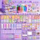 
Cream glue gum card set stickers ancient card cool card children girl diy gum card plate stickers luxury version Gu card box for hand account estimate lonely card special four-layer storage box set material pack 689 pieces cream glue gum card purple four-layer storage box + one bucket + rack