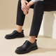 Rote Libelle chinesische Valentinstag Geschenk Lederschuhe Herren Schnüre-up-Arbeitsplatz dicker alleinerheigerer Schuhe Business Herrenschuhe WTA44111 Black 41