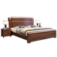 Zihua Massives Holzbett, goldene Walnuss -Single und doppelte 1,8 Meter 1,5 m chinesische leichte Luxushochschubladenaufbewahrungsbett 826# Festholzbett (verbessertes stiles Betttafel) 1,5 m*2,0 m