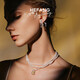 HEFANG He Fang jewelry gilt sugar cube three-layer chain clavicle chain light luxury high-end birthday gift for girlfriend yellow