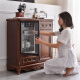 Moxian tea bar machine integrated cabinet Chinese solid wood tea bar machine tea cabinet European solid wood tea bar machine home fully automatic American CZZ9918 red-brown fully automatic voice solid wood warm