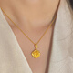 Shengli Romantic Retro 18K Gold Rose Necklace Women's Gold Flower Pendant Clavicle Chain 999 Gold Gift for Girlfriend Three-dimensional Rose Necklace