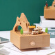 Lekali [Spring Drive + Magnetic Rotating] Regalo del Día del Maestro para adornos de música de madera Regalos de cumpleaños Regalos Magnetic Rotating Train