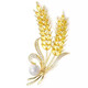 Idel's golden wheat ear high-end brooch for women's suit jacket corsage accessories pin to fix clothes and versatile birthday gift Golden wheat ear brooch XZ0051