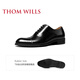 THOM WILLS商务正装皮鞋男牛皮手工三接头真皮英伦牛津鞋男士年轻人新郎婚鞋 黑色亮皮+胶底款B672-Y2 41 /7.5码