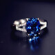 Shantou Lincun 925 Herringbone Tanzanite Sapphire Ring Women's Ring Hand-Inlaid Ring Women's Main Stone 8X10mm Live Ring