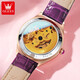 
OLEVS Swiss certified brand watch women's mechanical watch fully automatic waterproof luminous women's watch hollow diamond-set fashion watch OLEVS-6636-Purple rose shell powder