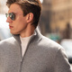 Mr. Stoff reines Woll -Strickjacke Herren 2025 Frühling und Herbst Neues verdickte Langarm -Strickjacke BT12312 Vulkanasche S (165)
