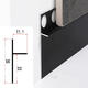 FACEMINI FN-684 Ligne de plinthe de panneau mural 5cm sans gifle en alliage en aluminium incorporé 9 mm plinthes invisible 7429 Black mat 2,5 mètres