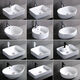 Nordic ceramic wash basin table oval household wash basin bathroom balcony rectangular art basin 8013 small single basin with drain