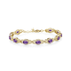 GEM STONE KING bracelet for women 925 silver 8.55 carats set with colored gemstones simple and fashionable amethyst as a birthday gift for girls
