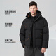 Dances with Wolves Black Gold Graphene + 90 Duck Down Winter Hooded Thickened Men's Down Jacket 001 Black 175